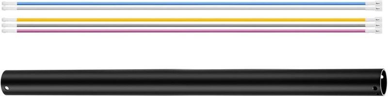Steerg 48 inch Ceiling Fan Downrod with 5 Extension Wires, 4ft Unthreaded Extension Down Rods, Dia 1in, Black - Image 2